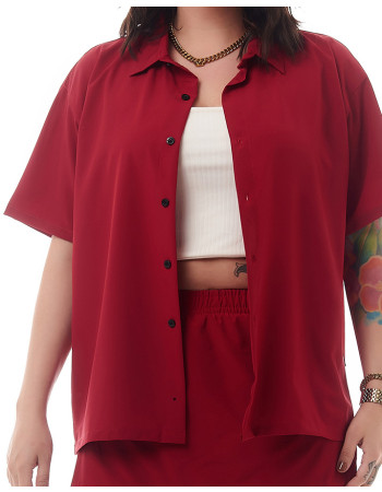 Camisa Feminina Oversized Vermelho knulu