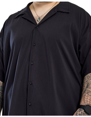 Camisa Oversized Gola Cubana Confort Preto Knulu