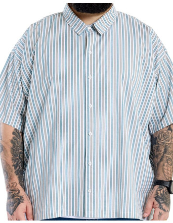 Camisa Oversized Listrada Stripe Branco Knulu