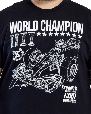 Camiseta Classic Algodão Premium World Champion Preto Knulu