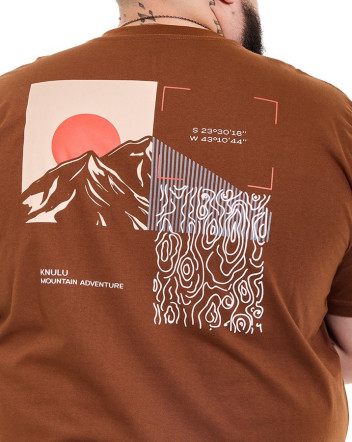 Camiseta Classic Algodão Premium Mountain Sun Marrom Knulu
