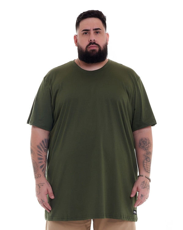 Camiseta Regular Fit Basic Color Verde Militar Knulu