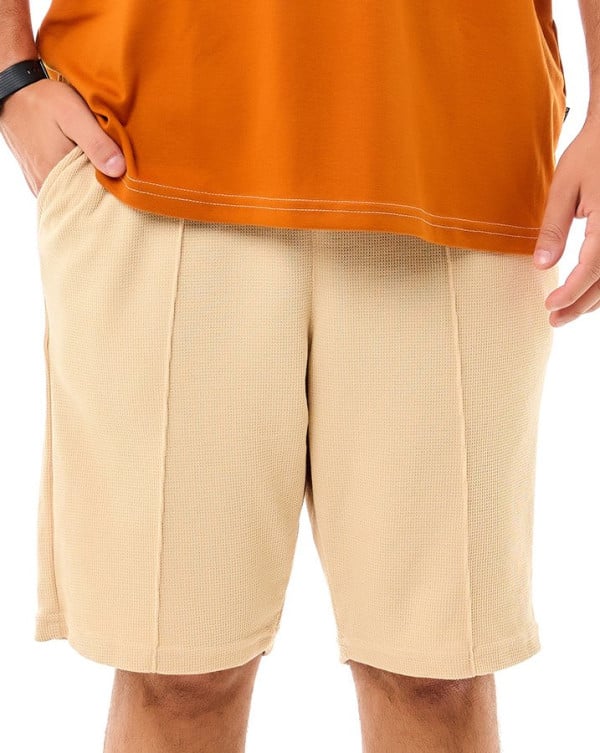 Bermuda Casual Malha Textura Square Nervura Off-white Knulu
