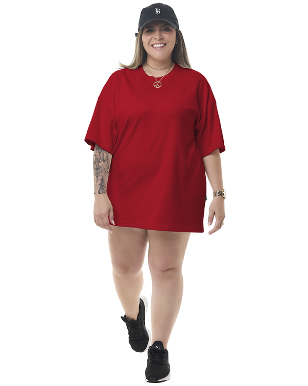 Camiseta Oversized Feminina Soft Vermelho Knulu