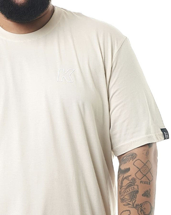 Camiseta Regular Fit Logo Line Off White Knulu