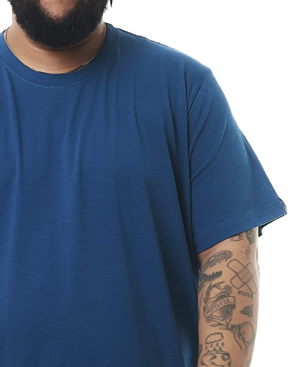 Camiseta Classic Masculina Confort Touch Azul Petróleo Knulu