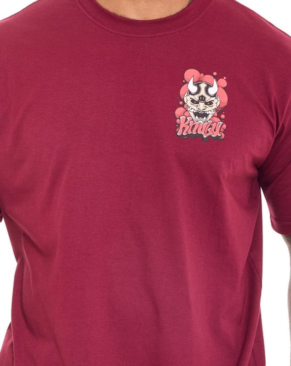 Camiseta Classic Algodão Premium Hannya Graffitti Vinho Knulu