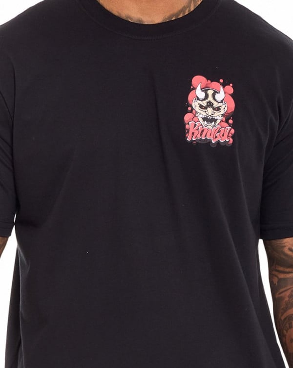 Camiseta Classic Algodão Premium Hannya Graffitti Preto Knulu