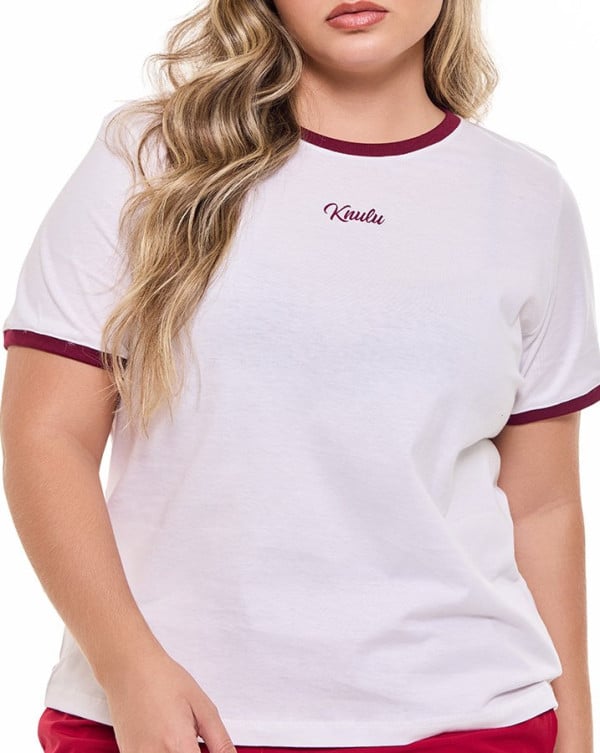 Camiseta Feminina Classic Retrô Algodão Premium Vinho Knulu