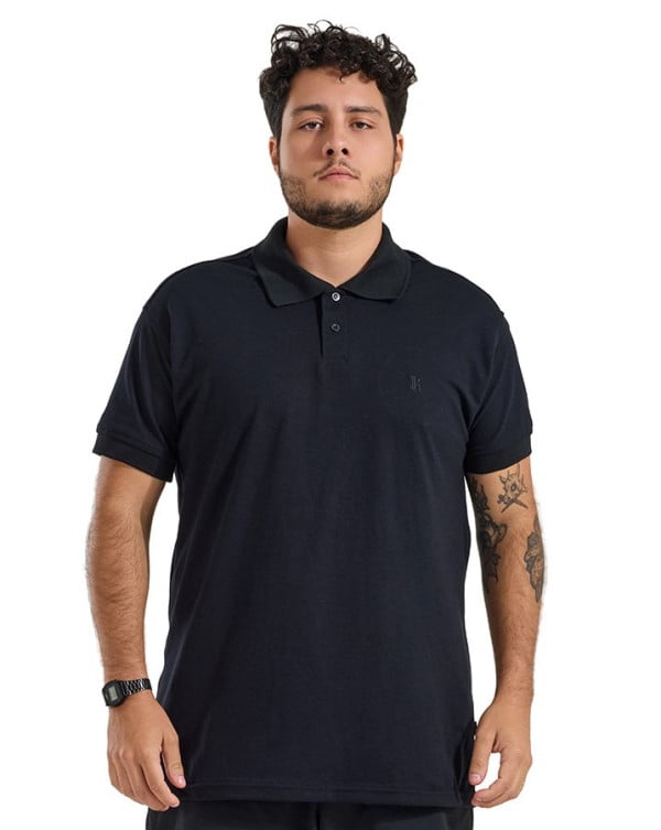 Camisa Polo Masculina Classic Piquet Preto Knulu