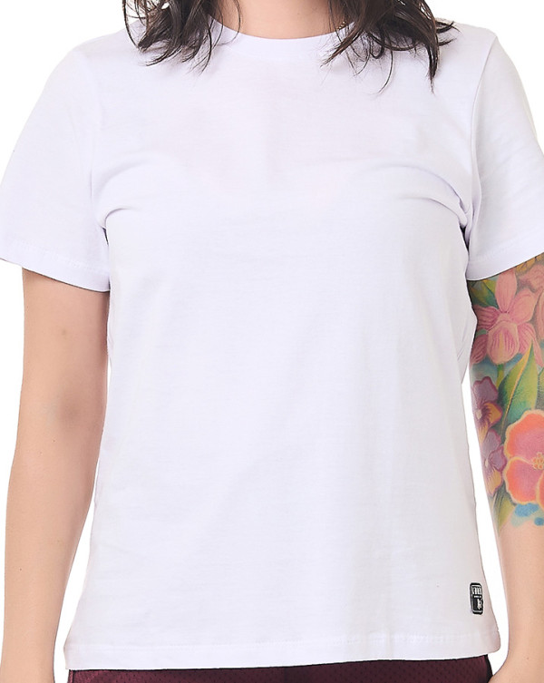 Camiseta Basica Feminina Branco Knulu