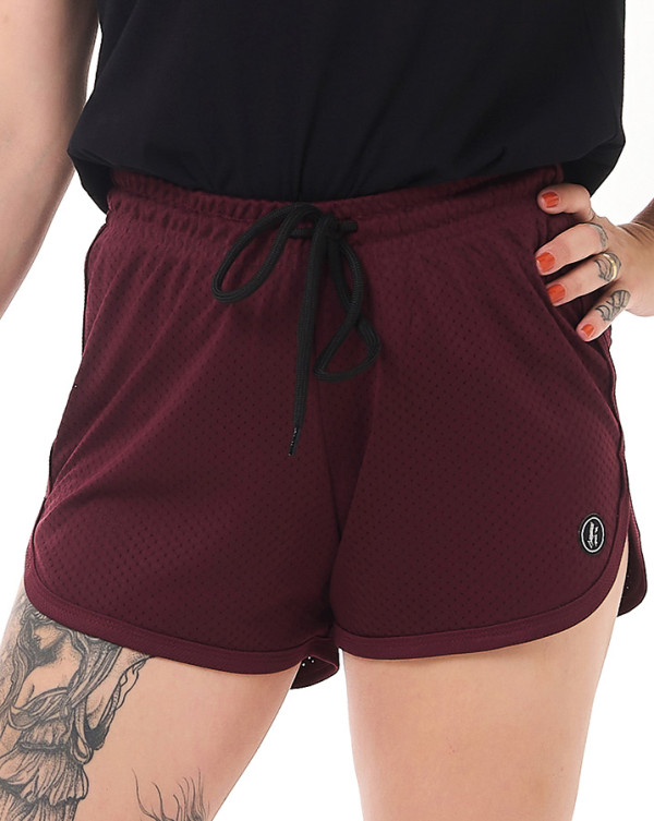 Short Feminino Dry-fit Vinho Knulu