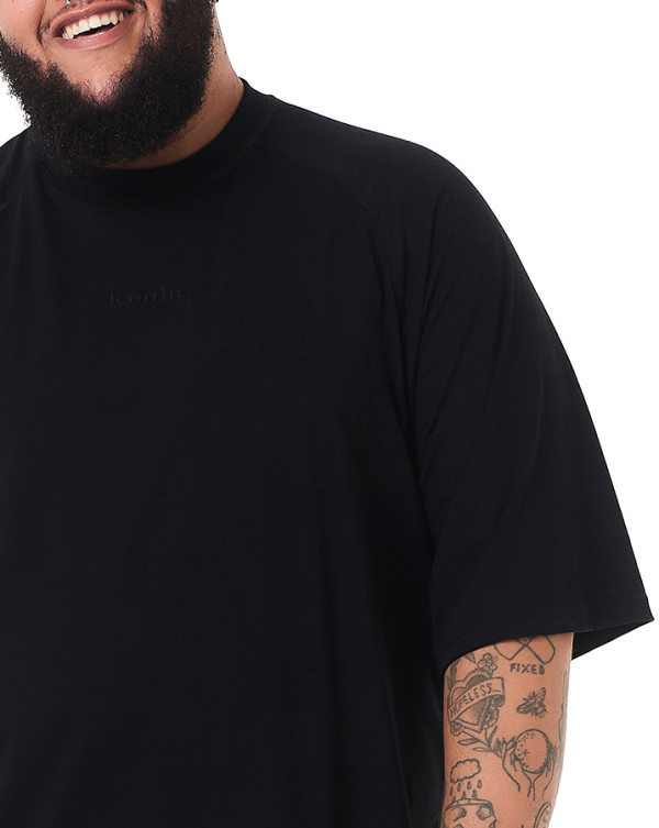 Camiseta Oversized Gola Alta Basic Preto Knulu
