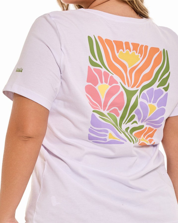 Camiseta Feminina Flower Painting Branco Knulu
