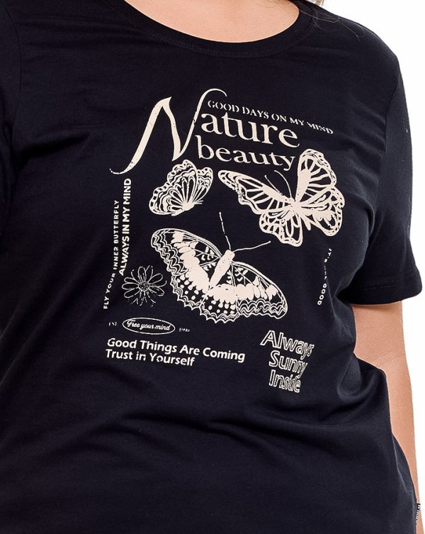 Camiseta Feminina Nature Beauty Preto Knulu