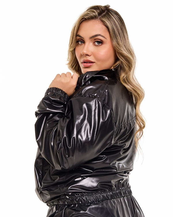 Jaqueta Feminina Corta-Vento Shine Preto Knulu