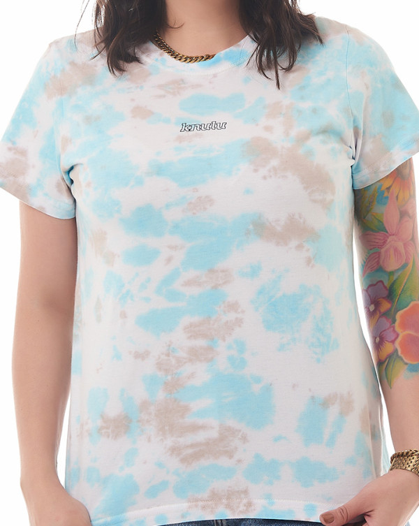 Camiseta Feminina Tie-Dye Sky Branco Knulu