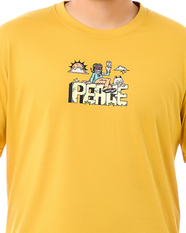 Camiseta Classic Peace Mostarda Knulu