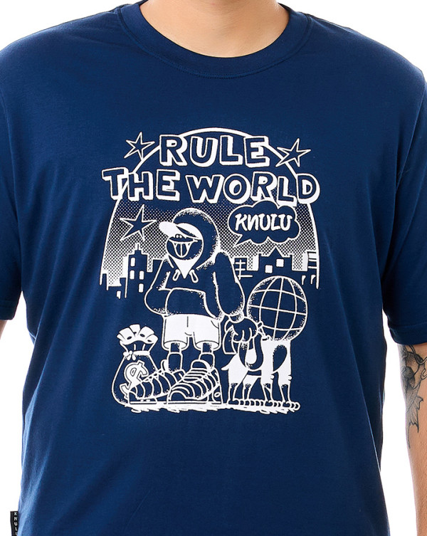 Camiseta Classic Rule The World Azul Marinho Knulu