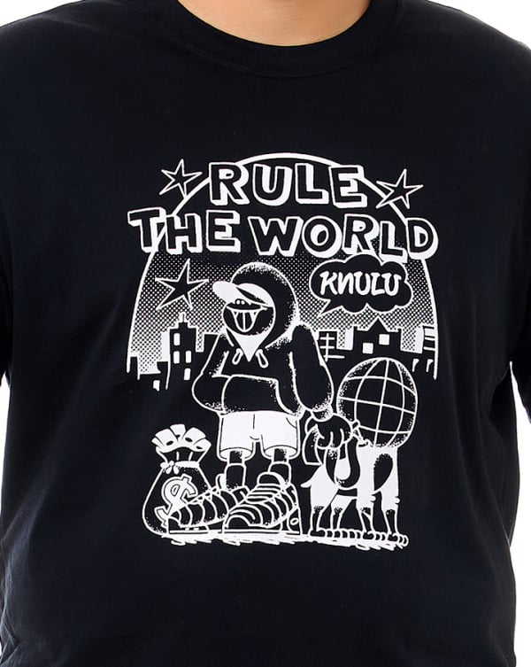 Camiseta Classic Algodão Premium Rule The World Preto Knulu