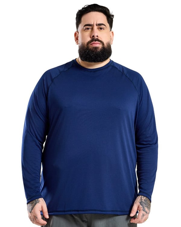 Camiseta UV 50+ Manga Longa Raglan UV Motion Marinho Knulu