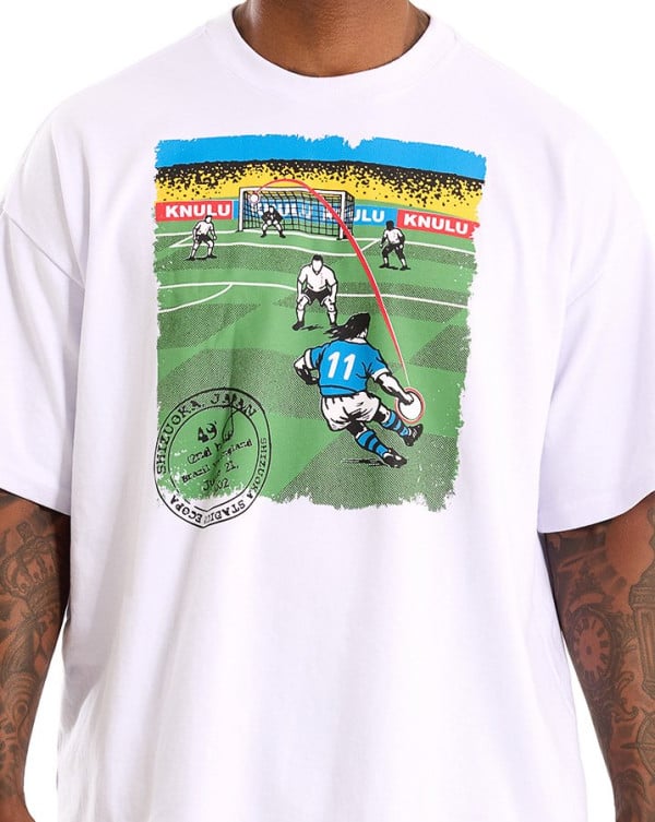 Camiseta Masculina Oversized Pop Gol Branco Knulu