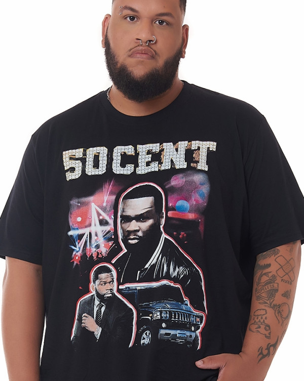 Camiseta Classic 50 Cent Preto Knulu