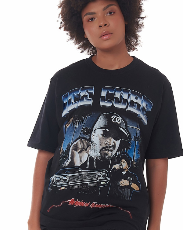 Camiseta Classic Feminina Ice Cube Preto Knulu