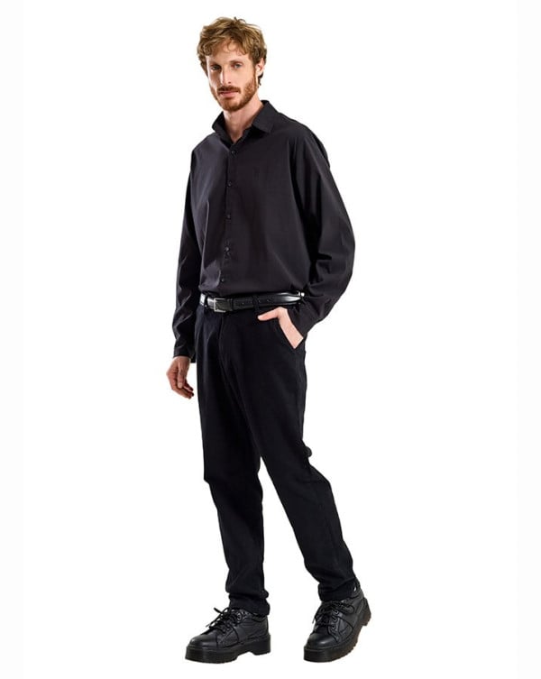 Calça Chino Masculina Sarja Daily Preto Knulu