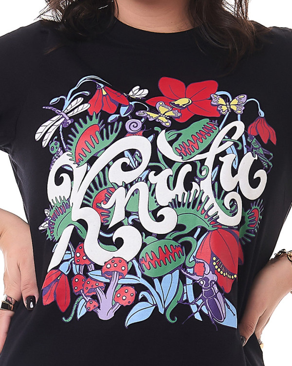 Camiseta Feminina Garden Preto Knulu