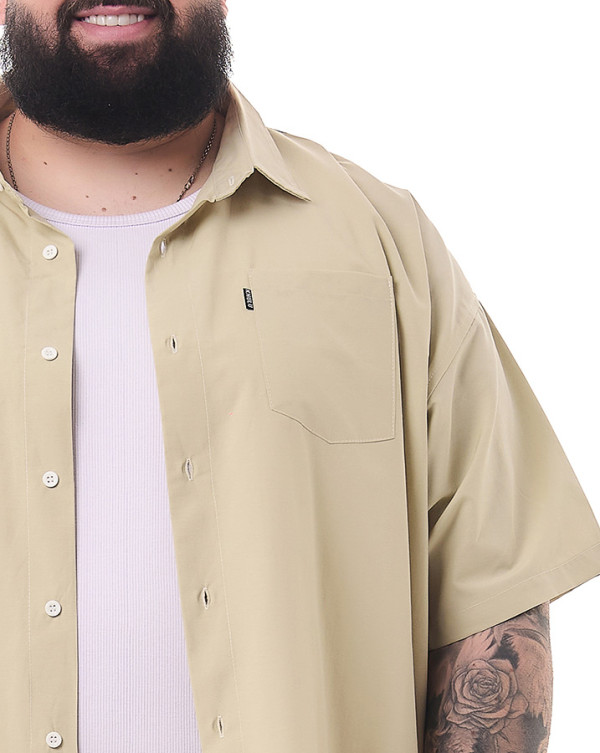 Camisa Oversized Workshirt Bege Knulu