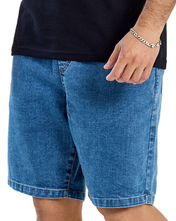 Bermuda Jeans Masculina Concrete Blue Azul Knulu