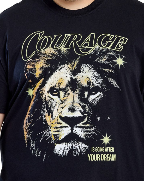 Camiseta Classic Lion Courage Preto Knulu