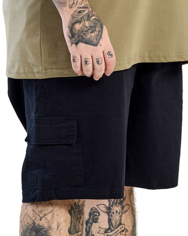 Bermuda Sarja Cargo Casual Oregon Preto Knulu