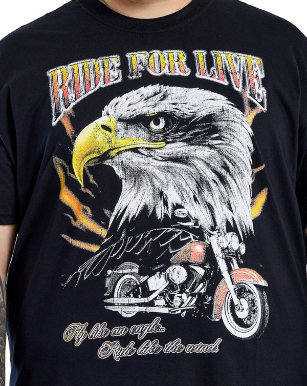 Camiseta Classic  Ride For Live Preto Knulu