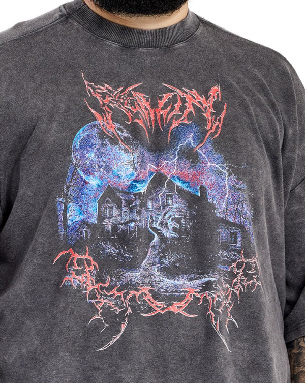 Camiseta Oversized Boxy Estonada Reality Preto Knulu