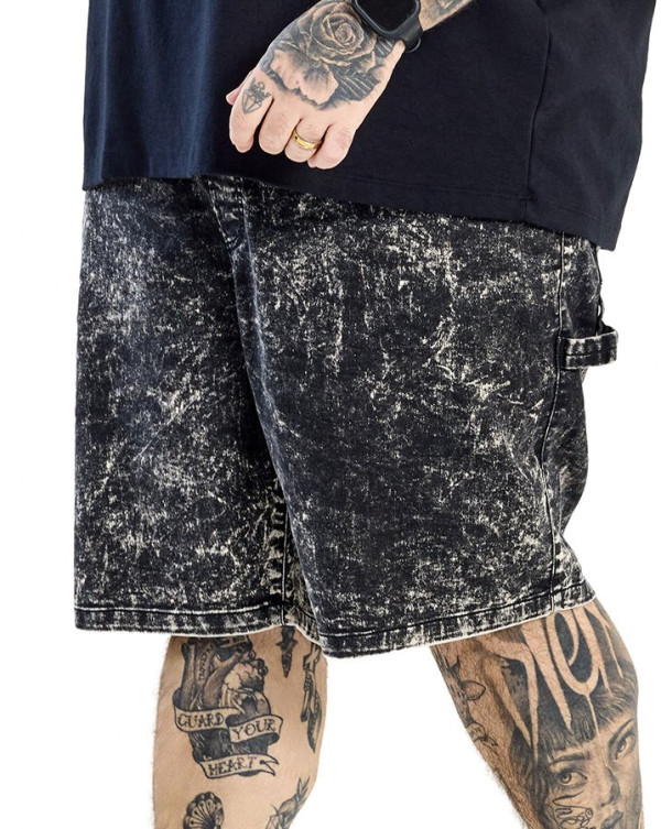 Bermuda Jeans Masculina  Carpinteiro Skyline Preto Knulu