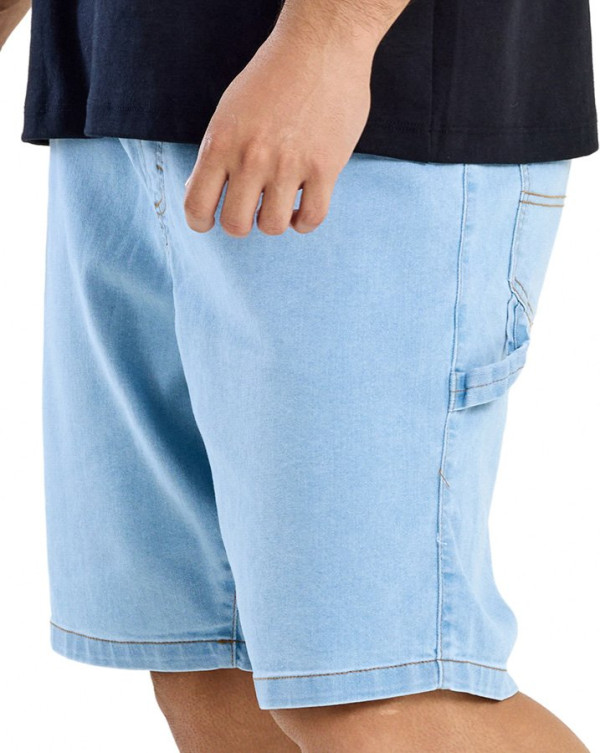 Bermuda Jeans Masculina Carpinteiro Urban Fade Azul Knulu