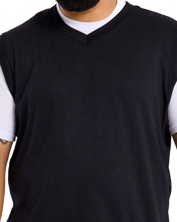 Regata Boxy Colete Gola V Soft Preto Knulu