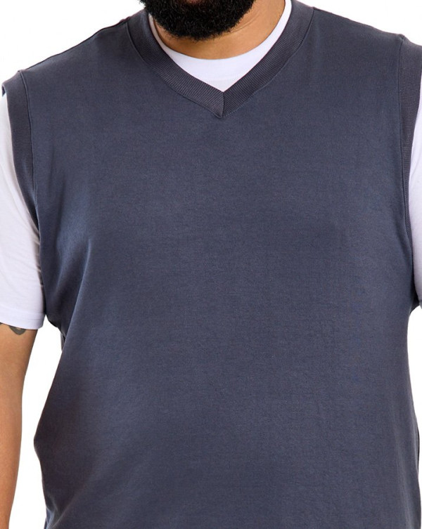 Regata Boxy Colete Gola V Soft Cinza Knulu