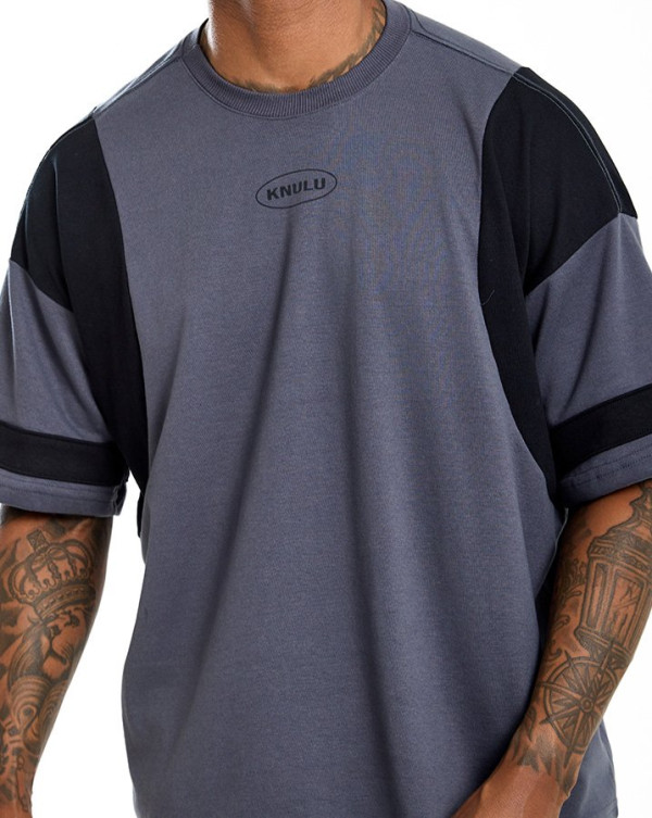 Camiseta Oversized Boxy Cut Side Cinza Knulu
