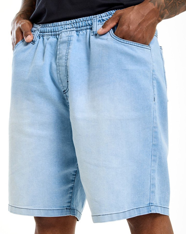 Bermuda Jeans Masculina Fade Blue Azul Knulu