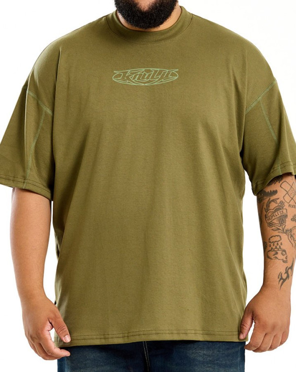 Camiseta Oversized Colored Line Verde Knulu