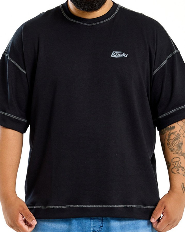 Camiseta Oversized Logo Colors Preto Knulu