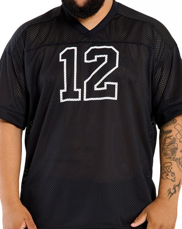 Camiseta Oversized Jersey Dry-Fit Twelve Preto Knulu