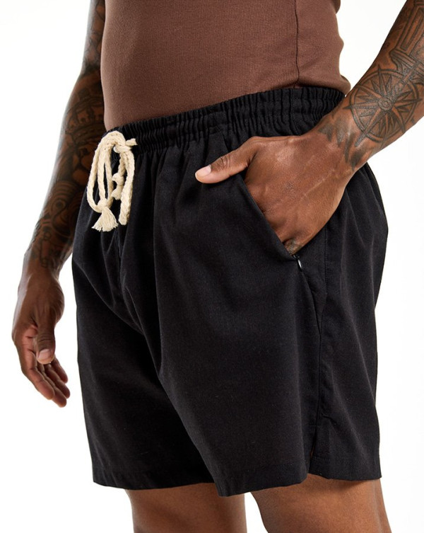 Short Casual Linen Preto Knulu