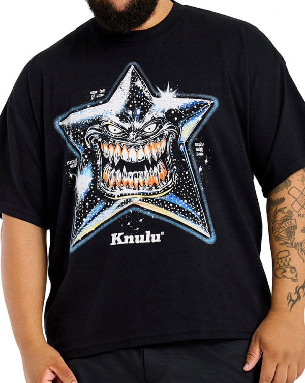Camiseta Oversized Boxy Star Preto Knulu
