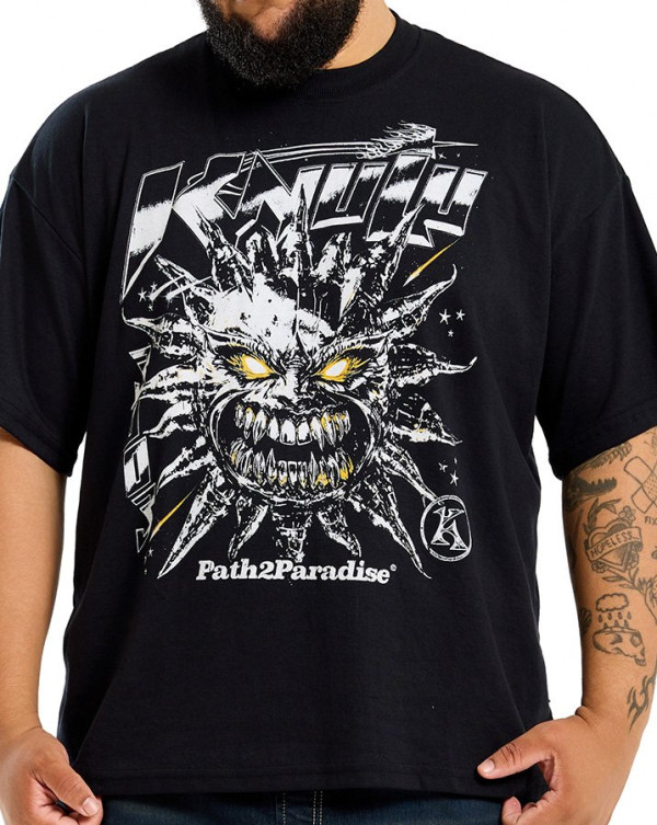 Camiseta Oversized Boxy Sun Preto Knulu