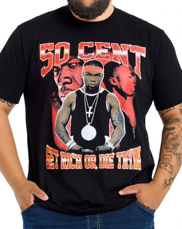 Camiseta Classic 50 Cent Preto Knulu