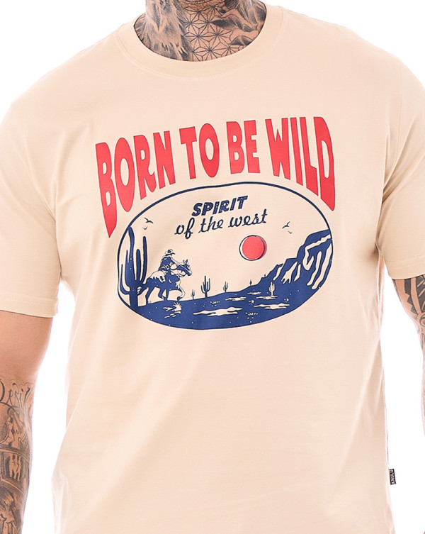 Camiseta Classic Born To Be Wild Off-white Knulu